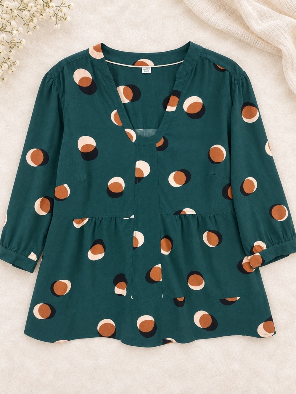 Boden Green Polka Dot Tunic UK 22 US 18 Viscose